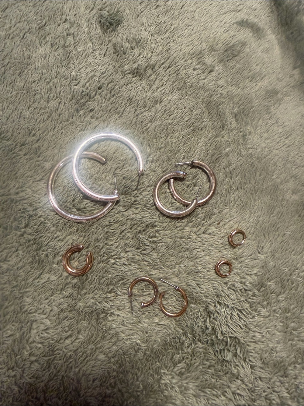 Mixed Metal Hoop Earring Set - Gold & Silver